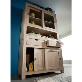 MASSIVMOEBEL24.DE Buffet Akazie 110 x 45 x 190 cm NATURE WHITE
