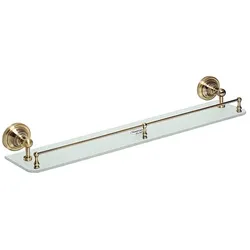 Brillantbad BETRO BRONZE Glasablage Messing Glas Bronze 600x90x125 mm für Bad & Küche >> zum Bohren