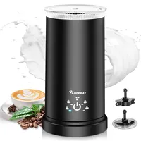 NWOUIIAY 5 IN 1Milchaufschäumer Elektrisch 600W Automatischer Milchschäumer 350ml Für heißen und kalten Milchschaum Ein Klick Steuerung Wenig Lärmrostfreier Antihaftbeschichtung für Cappuccino