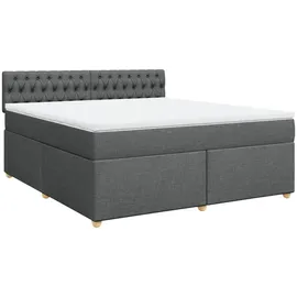 vidaXL Boxspringbett 180 x 200 cm Dunkelgrau