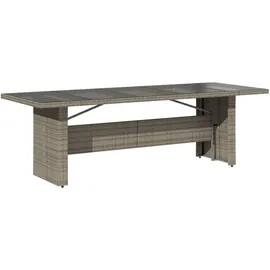 vidaXL Gartentisch mit Glasplatte 240 x 90 x 75 cm Grau