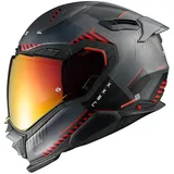 NEXX X.WST 3 Fluence Integralhelm - Matt Schwarz/Grau/Rot / L