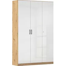 Rauch MINOSA Mehrzweckschrank 136 x 210 x 41 cm Eiche Artisan/Hochglanz Weiß/Graufmetallic