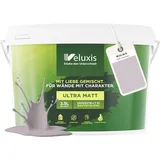 Veluxis Wandfarbe Grau Lila Rosa Matt Innenfarbe – Deckkraft Klasse 1, VOC-frei, Ohne Grundierung, Tropfarm – Wohnzimmer & Schlafzimmer – 2,5L (Leafy Lavender)