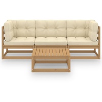 vidaXL 4-tlg. Garten-Lounge-Set mit Kissen Kiefer Massivholz