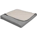 IBENA kühlende Decke Kuscheldecke 150 x 200 cm Grau/Beige