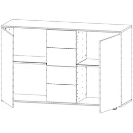 WIMEX Kombikommode 130 x 83 x 41 cm Beige / Grau