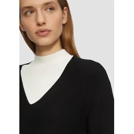 s.Oliver Gerippter Strickpullover Schwarz 38