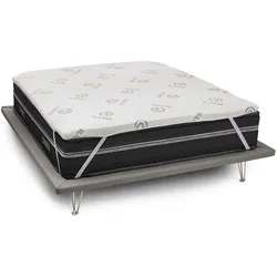 Dmora Quadratischer und halber Topper Alyssa, mit abnehmbarem Bezug aus Memory Foam und Kupferfasern, Anti-Milbe und hypoallergen, Cm 120x190h5