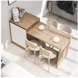 roomart Milano 160 x 85 x 60 cm weiß-eiche