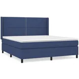 vidaXL Boxspringbett mit Matratze Blau 180x200 cm Stoff