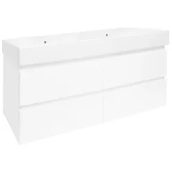 Badezimmerschrank mit Waschbecken SAT B-Way 119x50x45 cm weiß glänzend BWAY2120WU2BI