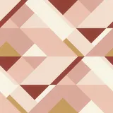 Rasch Textil Rasch Tapete 533101 - Vliestapete mit geometrischem Motiv mit Dreicken in Rosa, Beige und Gold - 10,05m x 0,53m (LxB)