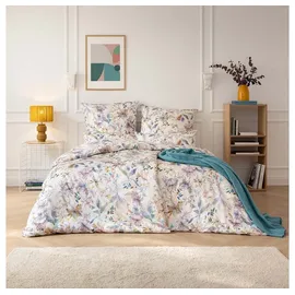 Estella Bettwäsche 135x200 Estera Blüten Lilien beige rosa 7960-985