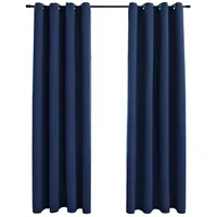 VidaXL Verdunkelungsvorhang Ösen 140 x 175 cm blau 2