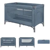 KIKKABOO Reisebett, Laufstall So Gifted 2 Ebenen Matratze, Tragetasche, Öffnung blau grau