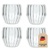 Intirilife Doppelwandiges Thermo Glas Set 4-tlg. 0,19 l