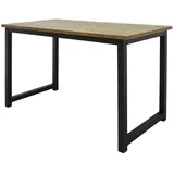 ML-Design Schreibtisch 120x60x75 cm aus Holz Natur-Schwarz Multifunktional Büro