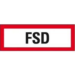 Schild I Feuerwehrschild FSD, Kunststoff, 297x105mm, DIN 4066