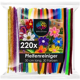 OfficeTree Pfeifenputzer 220 Stück 30 Farben