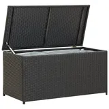 Festnight Rattan Auflagenbox Kissentruhe Aufbewahrungsbox Garten Gartenbox Kissenbox Auflagenbox Gartenbox Gartentruhe Poly Rattan Aufbewahrungstruhe Aufbewahrung Wasserdicht 100x50x50 cm Schwarz