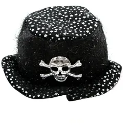 Halloween - Glitzer Hut mit Totenkopf