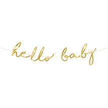Partydeco Wimpelkette Girlande 18 x 70 cm Gold