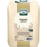 Fuchs Professional - Ingwer gemahlen | Scharfes Gewürz für Curry-Gerichte und Chutneys | Profi-Qualität für Großverbraucher und Gastronomie | 1 kg im recyclebaren Beutel