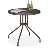 Relaxdays Gartentisch Ø 80 x 75 cm Braun