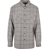 URBAN CLASSICS Langarmhemd Urban Classics Herren Long Oversized Checked Greyish Shirt (1-tlg) grau XL