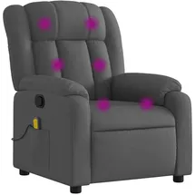 vidaXL Massagesessel Ula Polyester 50 x 98 x 50 cm Dunkelgrau mit Fernbedienung