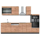 Vicco Küchenzeile Fame-Line 300 cm Goldkraft Eiche/Anthrazit