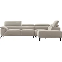 Nicoletti Home Ecksofa, Breite 287 cm, verstellbare Kopfstütze, Ottomane links oder rechts, braun