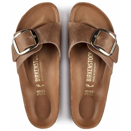 Birkenstock Madrid Big Buckle Nubukleder geölt schmal cognac 38