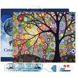 ap commerce FiguredArt DP-091-Y - Diamond Painting, Baum des Lebens 2, Leinwand-Keilrahmen 40x50cm, Diamond Painting Set