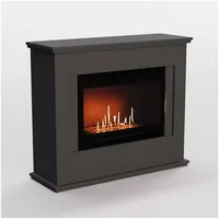 GLOW FIRE Echtfeuer-Dekokamin Skien XL Vision Ethanol Kamin, Bioethanol Kamin mit 3h Brenndauer, Heizleistung bis 2KW grau