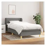vidaXL Boxspringbett 100 x 200 cm Dunkelgrau