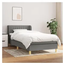vidaXL Boxspringbett 100 x 200 cm Dunkelgrau