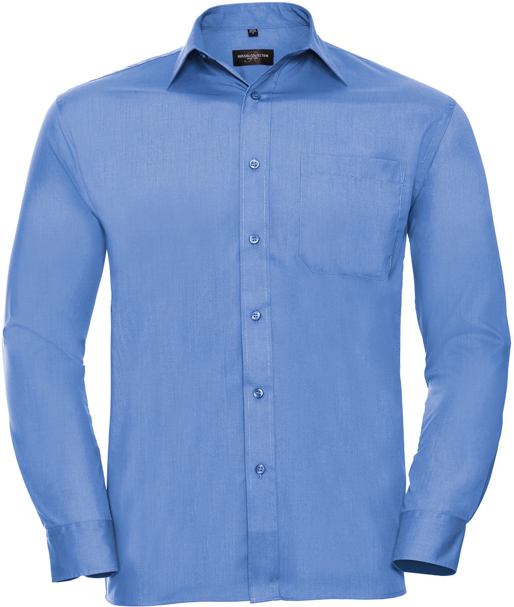 Russell Collection Klassisches Popeline Hemd, corporate blue, M
