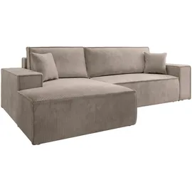 Selsey Ecksofa Mit Schlaffunktion Pflegeleicht Polyurethanschaum L Form Links Farese Beige Cordoptik