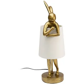 Kare DESIGN Tischleuchte Animal Rabbit Polyresin Weiß / Gold 50 cm