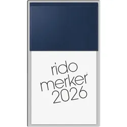 Rido Tischkalender Merker 10,8x20,1cm PP dunkelblau 2026.