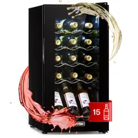 Weinkühlschrank Getränkekühlschrank 44 L mit Glastür 15 Flaschen Touch Weiß LED