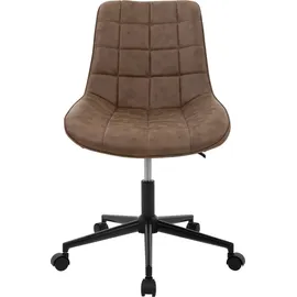 ML-Design Bürostuhl Braun, Kunstleder Sitzfläche, Metallgestell, Polsterstuhl mit Rückenlehne, höhenverstellbar, 360° Drehstuhl mit 5 Rollen - Braun