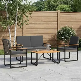 vidaXL Gartenmöbel Set 4-tlg. Grau/Dunkelgrau