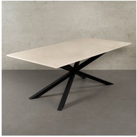 MAGNA Atelier Esstisch SPIDER mit Marmor Tischplatte, Dining Table, Küchentisch, Naturstein, 200x100cm - 160x80cm beige 200 cm x 100 cm
