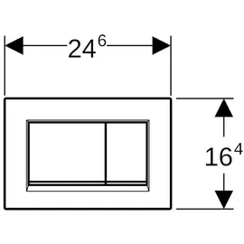 Geberit Sigma30 Betätigungsplatte für 2-Mengen-Spülung schwarz matt lackiert/hochglanz-verchromt 115.883.14.1