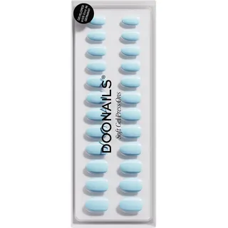 DOONAILS Soft Gel Press Ons Baby Blue Short Round - blau