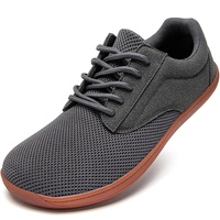 JUEQIBAA Barfußschuhe Herren Barfussschuhe Extra Breite Schuhe Trailrunning Schuhe Männer Minimalistische Extra Weit Zehenbox Zero Drop Grau EU 39 - 39 EU Weit
