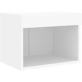 vidaXL 5-tlg. Wohnwand mit LED-Beleuchtung Weiß Holzwerkstoff